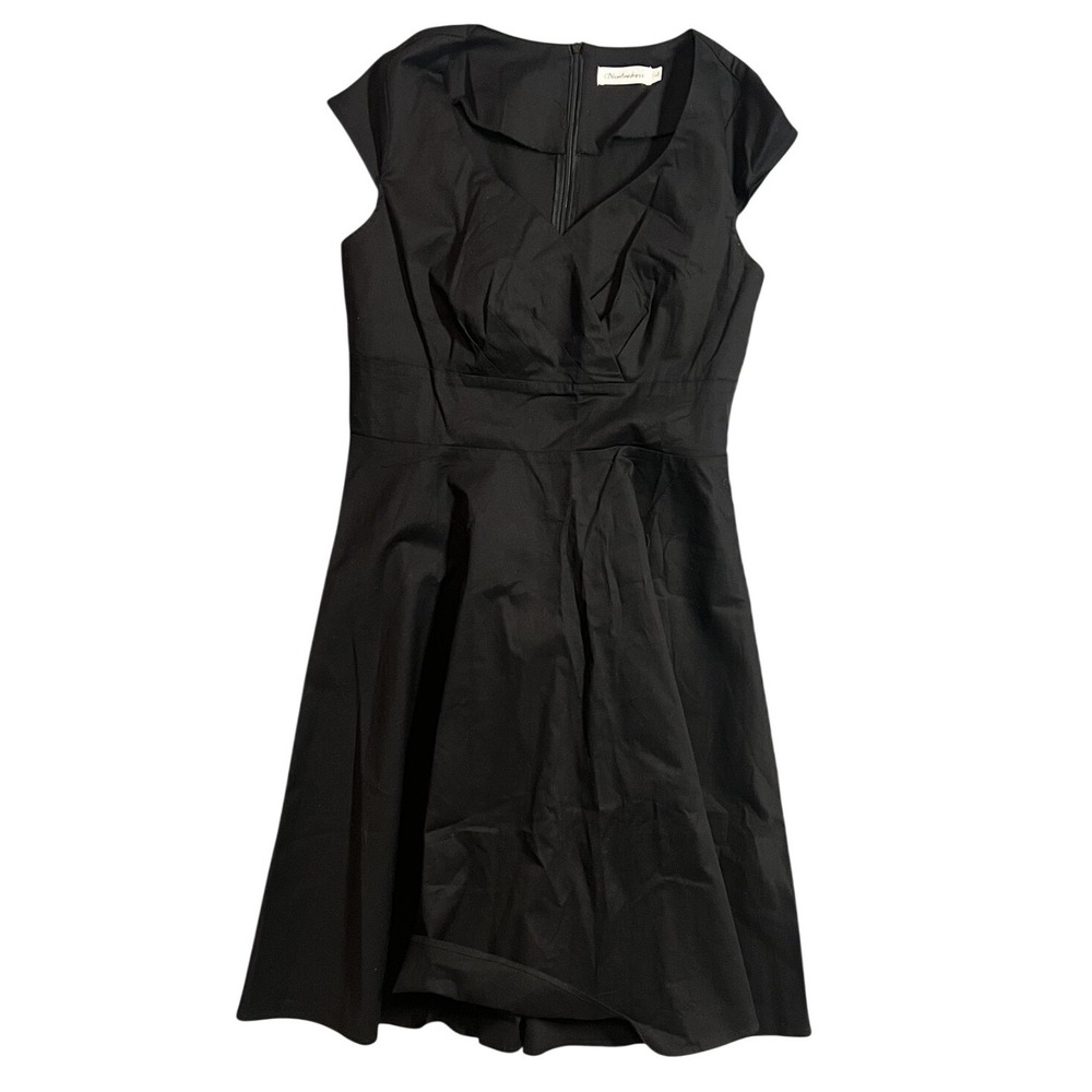 Bbonlinedress Black Fit & Flare Cocktail Dress‎ Women's Size L Cap Sleeve V-Neck